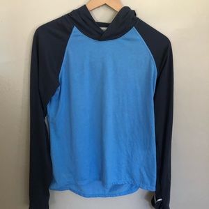 Nike DRI-FIT Blue Hooded Long Sleeve- SZ medium